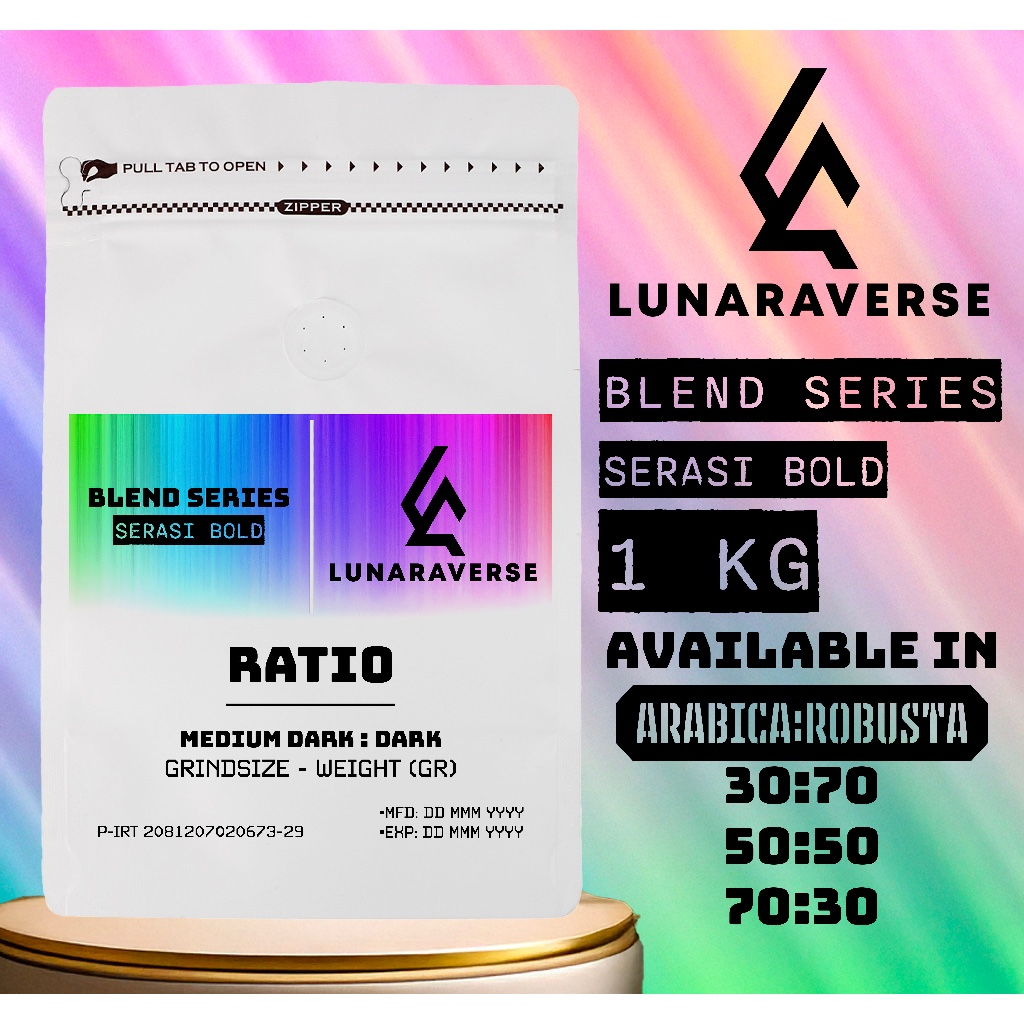 

Lunaraverse Biji Kopi / Bubuk Blend Series 1kg - Serasi Bold Coffee 1 kg