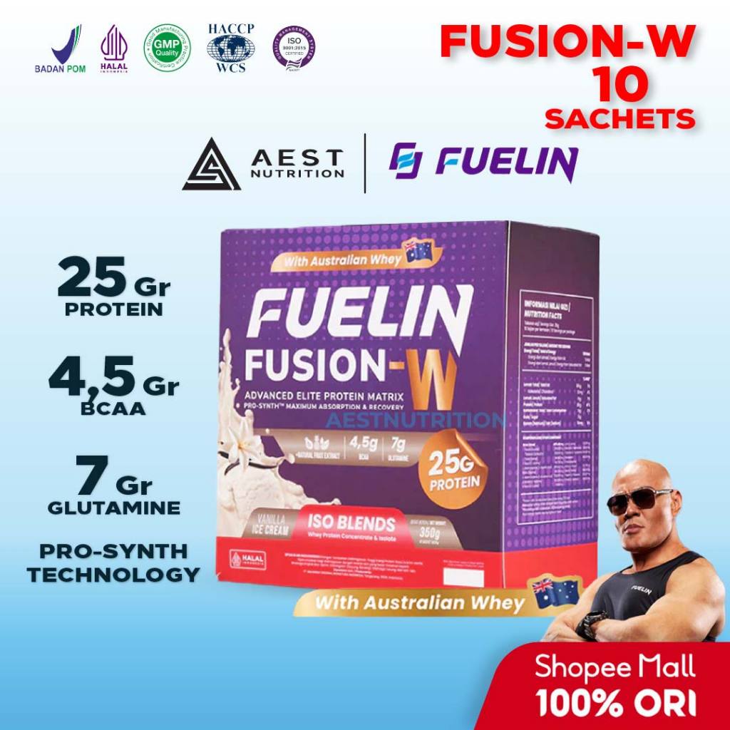 Fuelin Fusion W 10 Sachet Iso Blends Susu Whey Protein Concentrate & Isolate