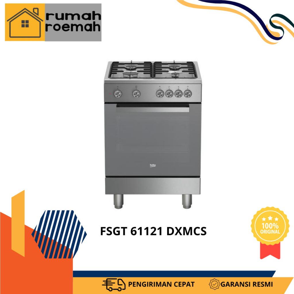 Beko Kompor Gas & Oven Gas FSGT61121DXMCS - 75liter High-Electric Grill