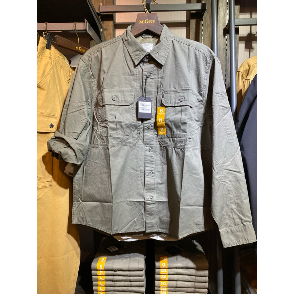 Kemeja Tactical Lengan panjang Bahan Katun 100% ORIGINAL MGEE Gordon Ckpr 076 Green