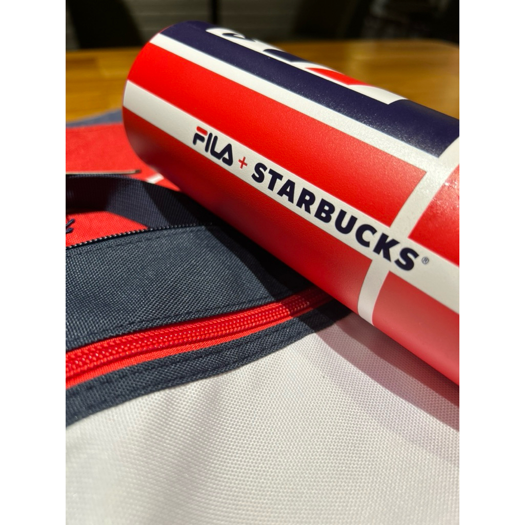 [ORIGINAL] Starbucks Thailand 2021 x FILA Official Red Navy White Tumbler 16OZ