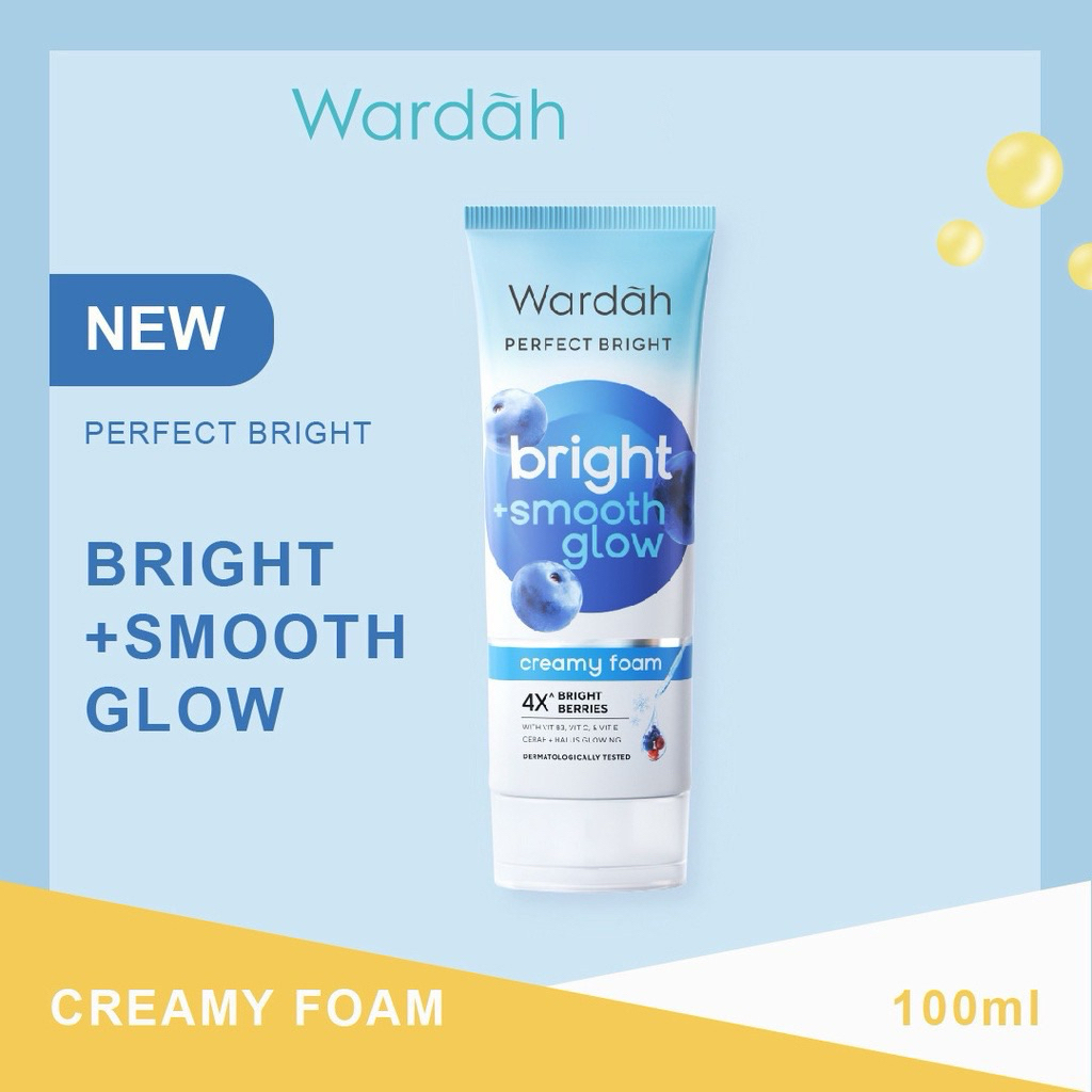 WARDAH Bright+Smooth Glow |Wardah perfect Bright creamy foam | Facial Wash | Sabun Cuci Muka