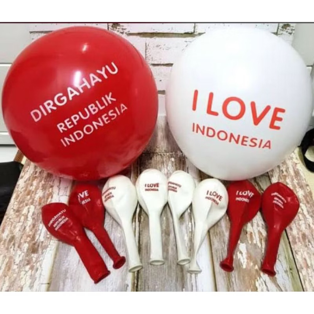BALON LATEX MERAH PUTIH