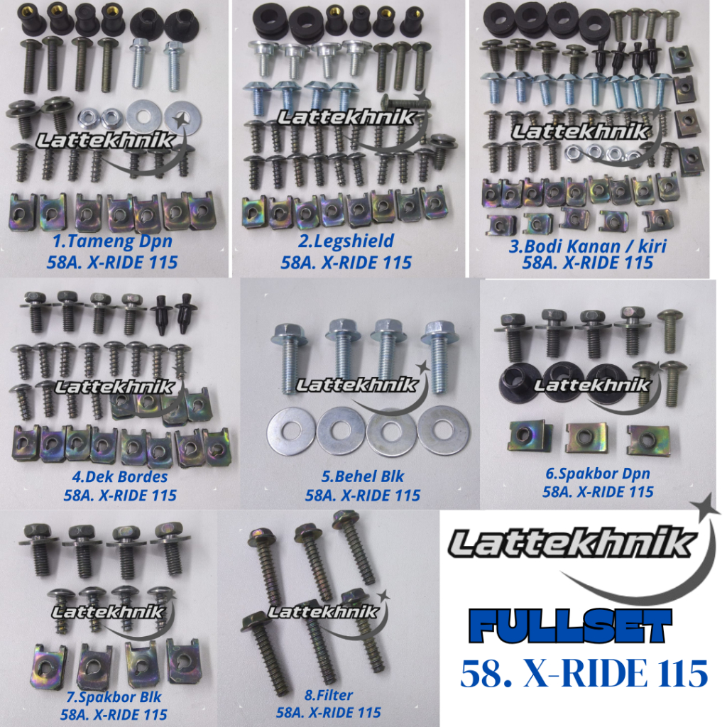 C58A Baut Lengkap Full Set Body Yamaha X-RIDE 115 / Baut Lengkap Fullset Bodi Yamaha X-RIDE 115