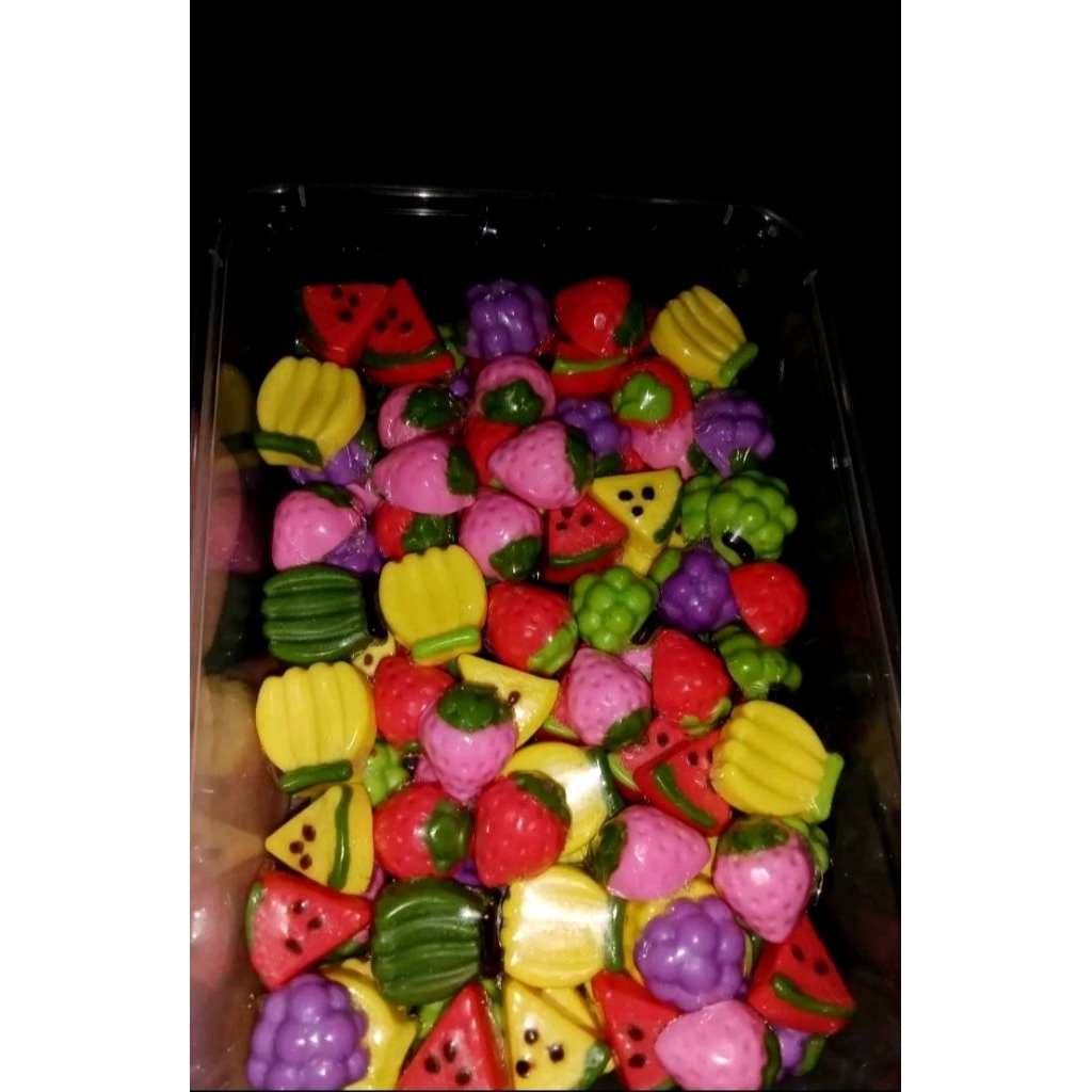 

coklat karakter buah buahan MINI warna warni isi 100 pcs/box