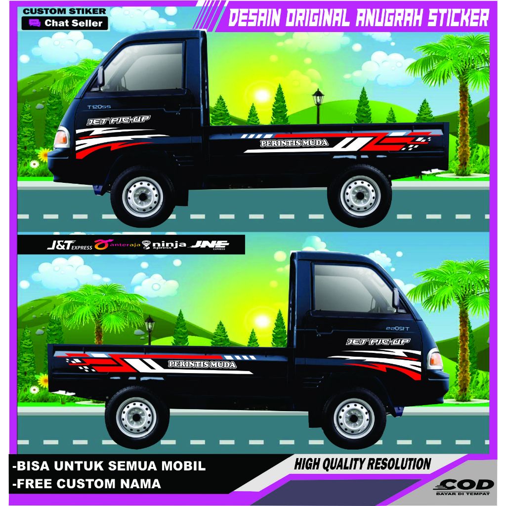 Stiker Mobil Pickup Pick Up Colt T 120ss  RACING Stiker Pick Up Colt T 120ss New Carry Futura Terbar