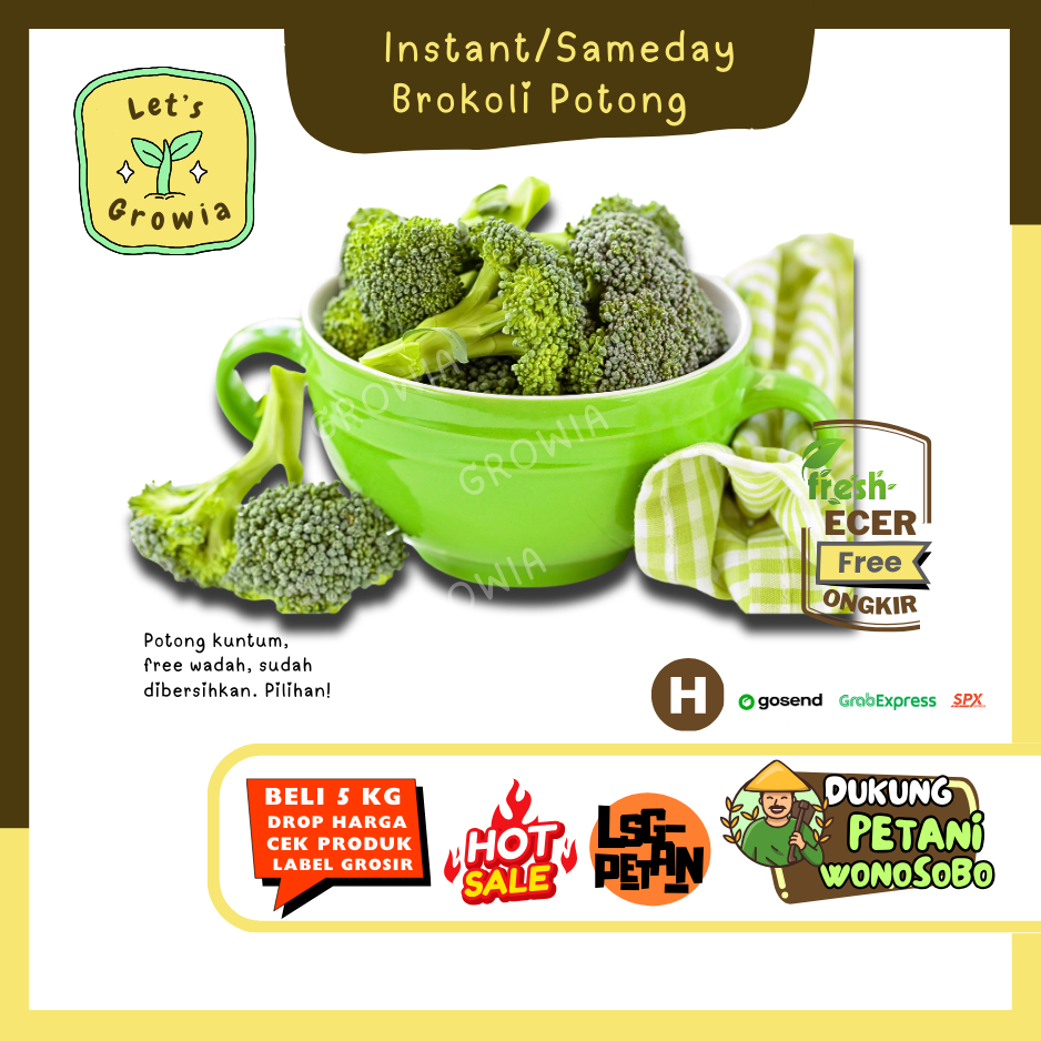 

Growia || Brokoli Potong -- Hasil Petani Langsung Ecer (H)