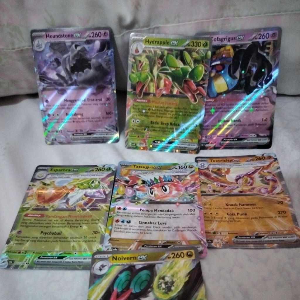kartu pokemon ex bekas masih bagus ada tujuh