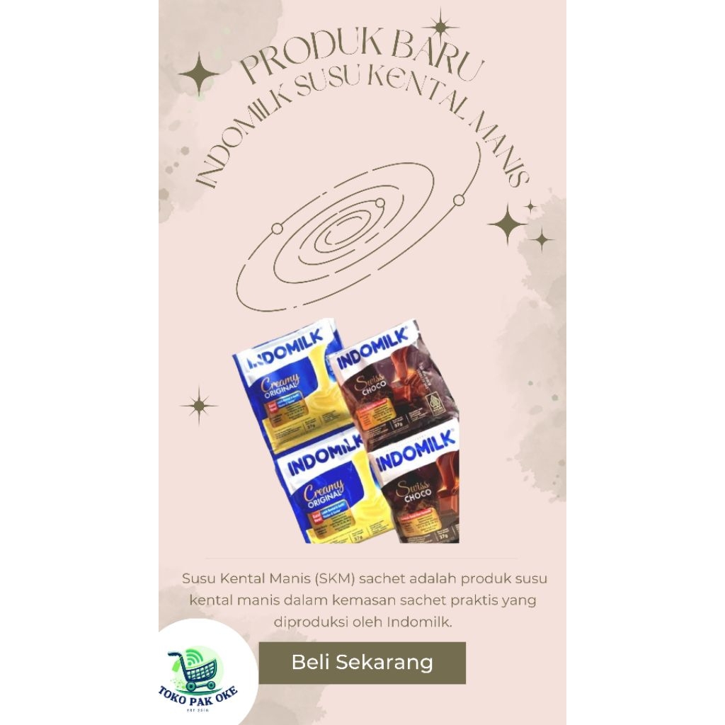 

Susu Kental Manis Merek Indomilk 37 ml, 1 renceng 6pcs