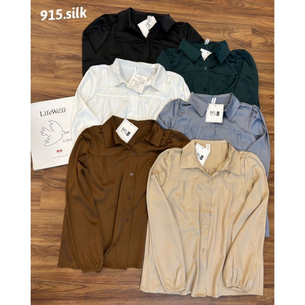 kemeja silk 915.silk putih