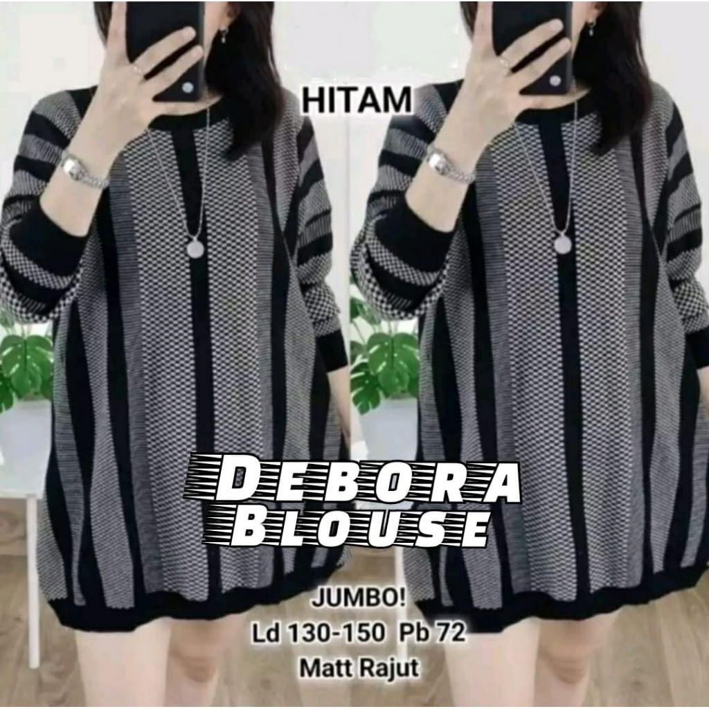 JUMBO LD 130CM DEBORA BLOUSE BAJU RAJUT WANITA