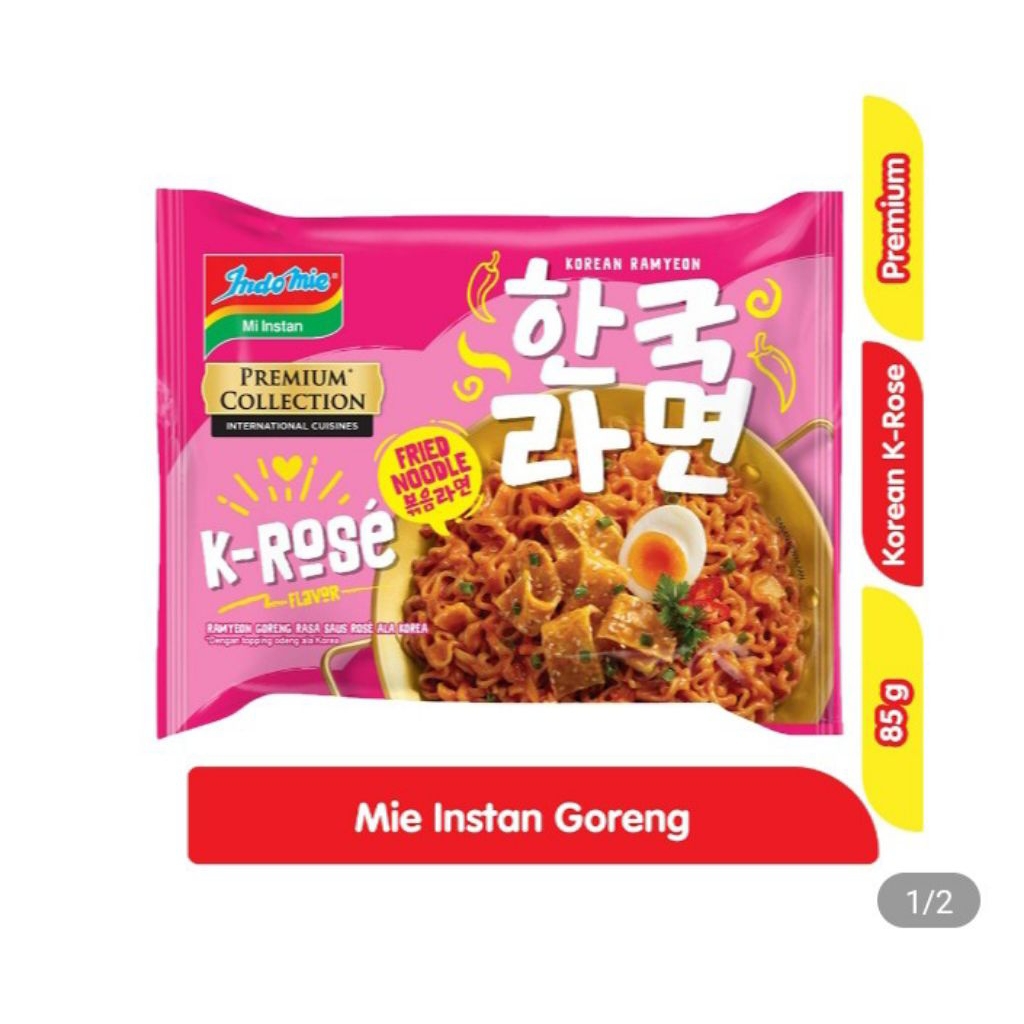 

Indomie Premium Collection Mie Instan Goreng Korean K-Rose 85 g