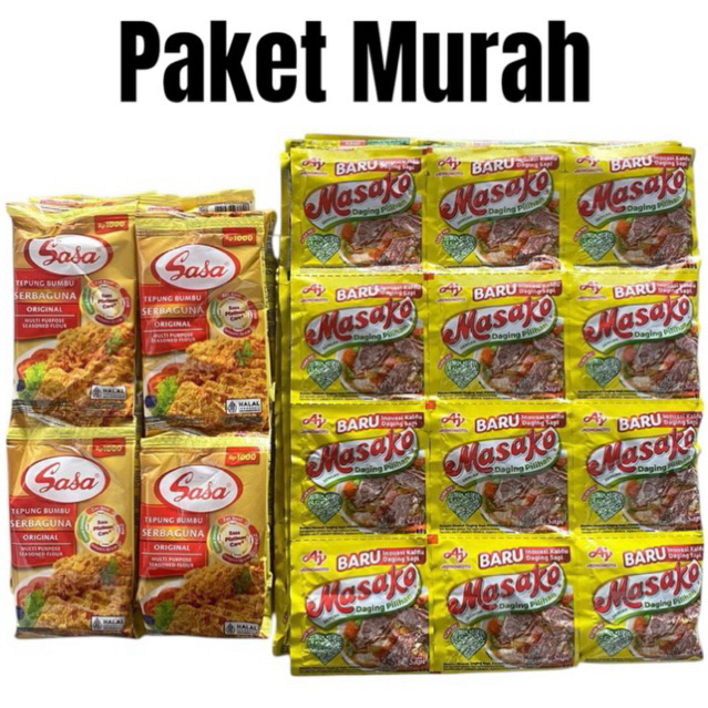 

10 sachet Tepung Bumbu Sasa Serbaguna + 2 renceng Masako Sapi
