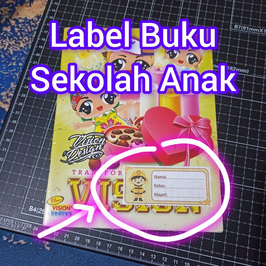 

Label Buku Sekolah Anak (Tampak Rapi dan Lucu) isi 18 label