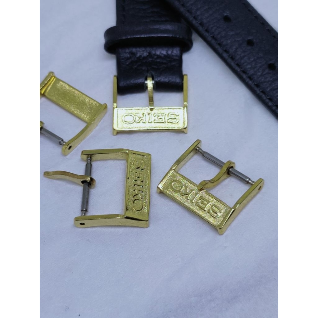 Seiko vintage buckle strap gold jam tangan antik leatherstrap strap kulit arloji part antik