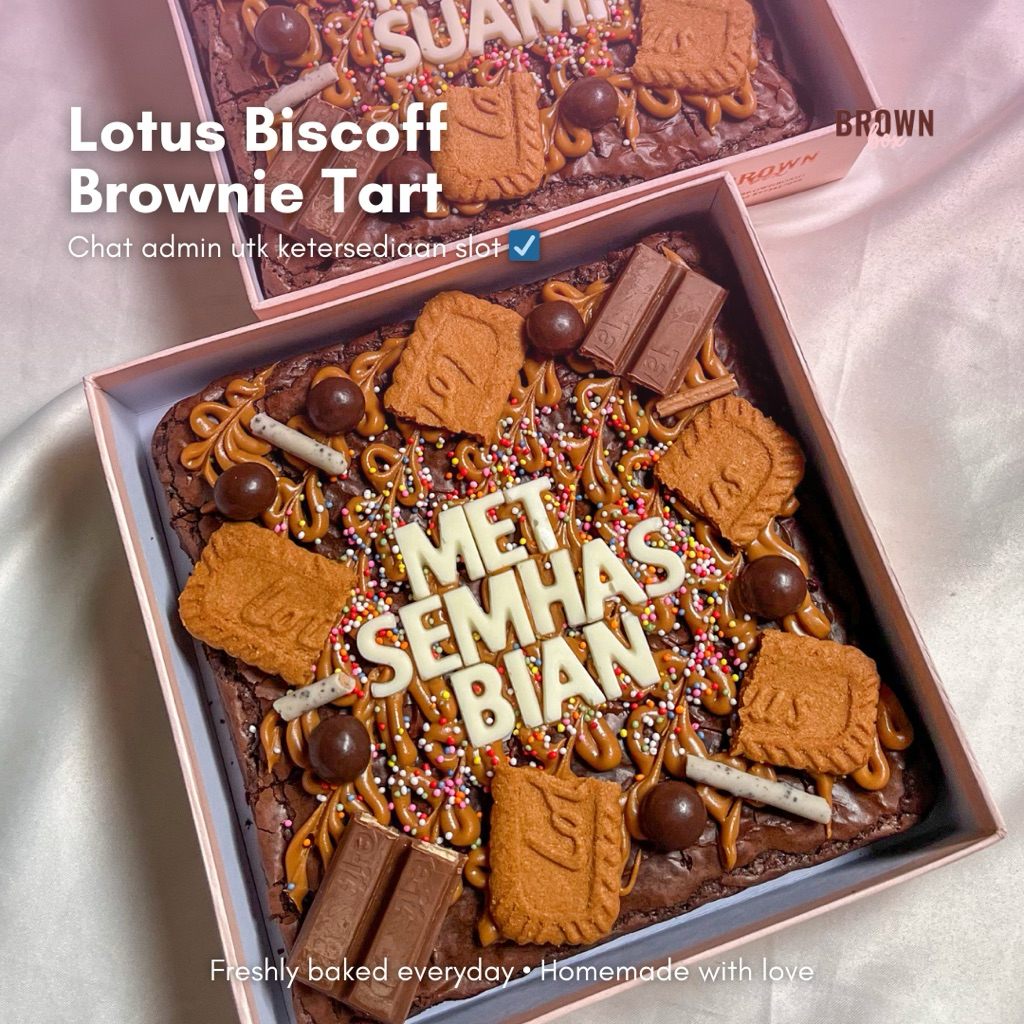 

Lotus Biscoff Fudgy Brownie Tart (18x18cm)