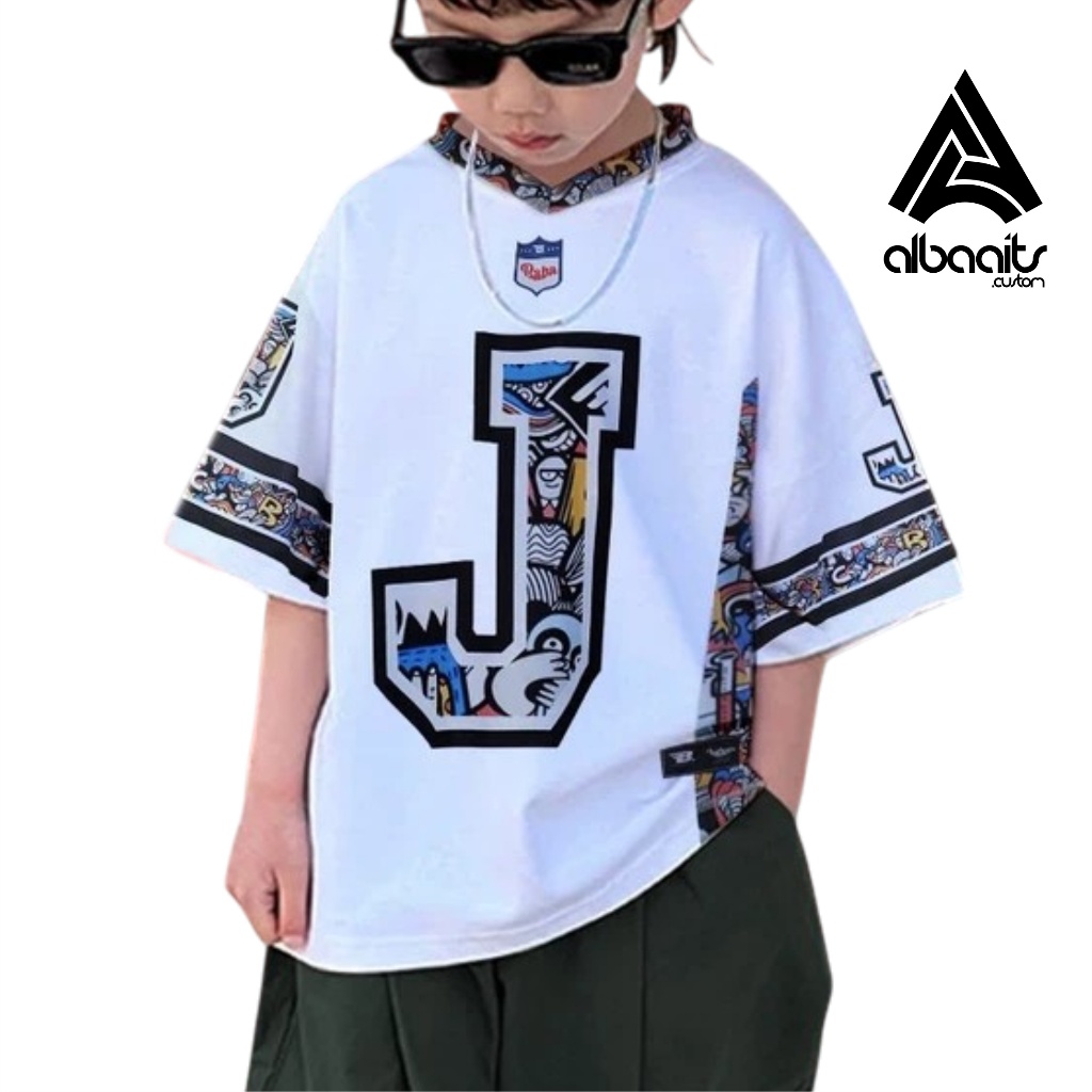 (Bisa COD) Baju anak Jersey Streetwear Oversize Boxy Fit Retro Unisex Vintage / Futsal/ Voly/ Tenis 