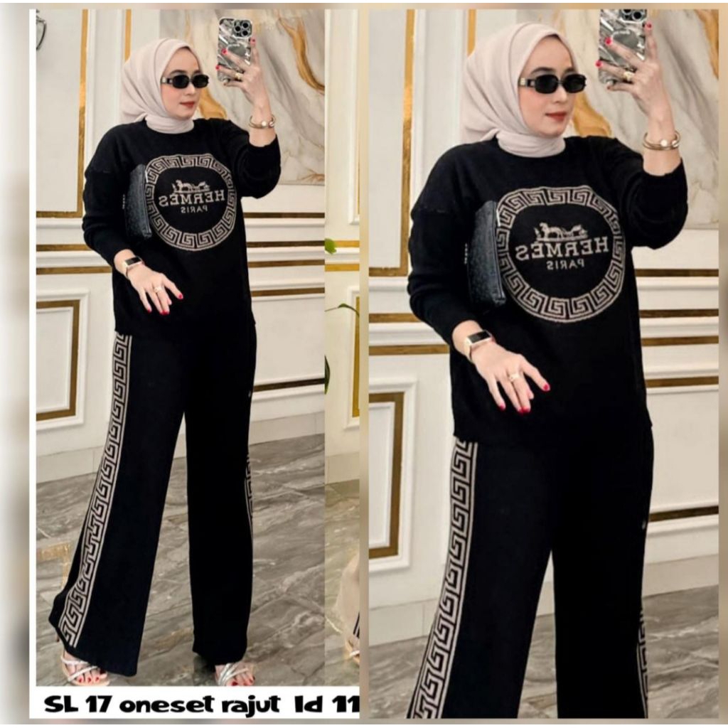 set celana rajut import#one set wanita