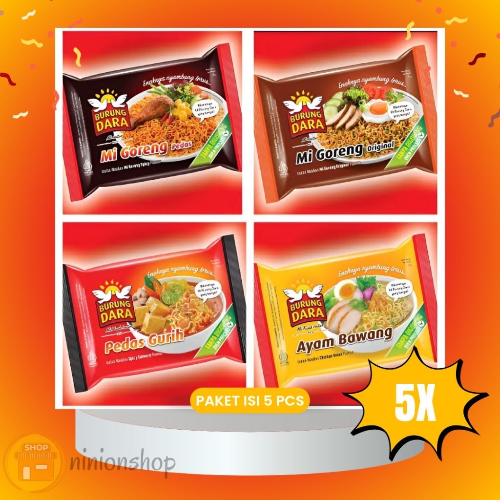 

PAKET ISI 5 Mie Burung Dara Instan isi 5 pcs