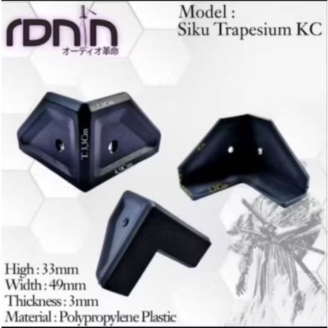 SUDUT Siku Trapesium Siku Penyangga Plastik Box Speaker /Siku Sudut Baut