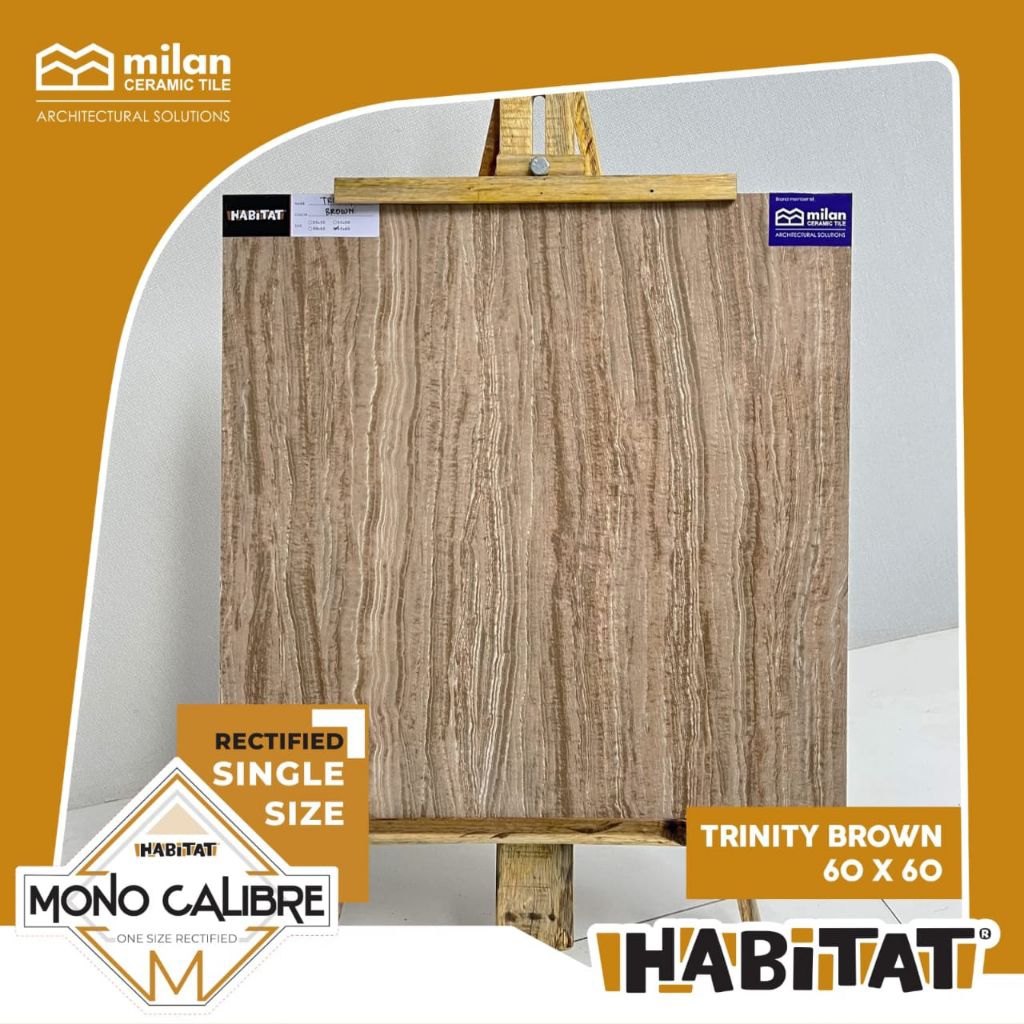 keramik cutting 60x60 Trinity brown brand Habitat