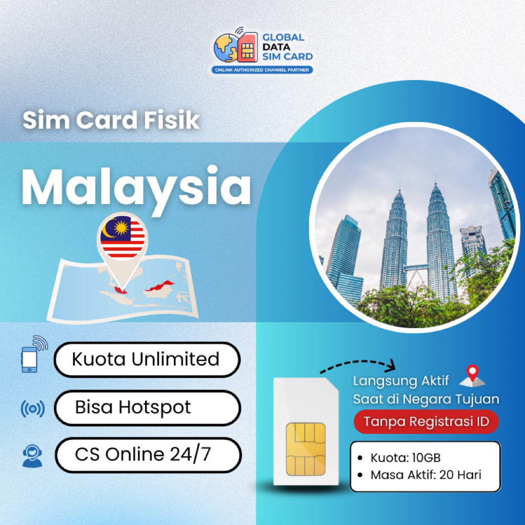 Sim Card Malaysia Unlimited Data Internet 10GB | CMlink Global Data Sim Card Internet Destination Ma