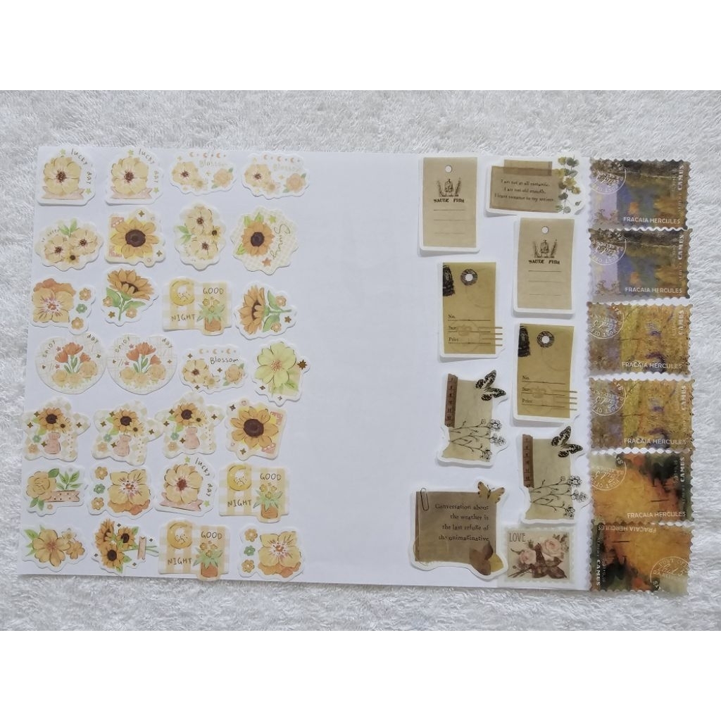 

(Baca Deskripsi) Vintage Seal & Orange Flower Sticker Flakes