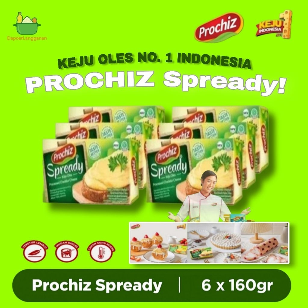 

(PAKET ISI 6) PROCHIZ SPREADY 160GR Keju Oles