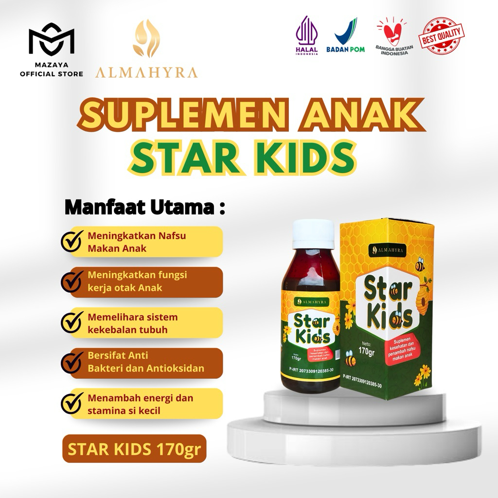 

Madu Star Kids Almahyra - Suplemen Kesehatan Anak | Penambah Nafsu makan Anak | untuk tumbuh kembang anak