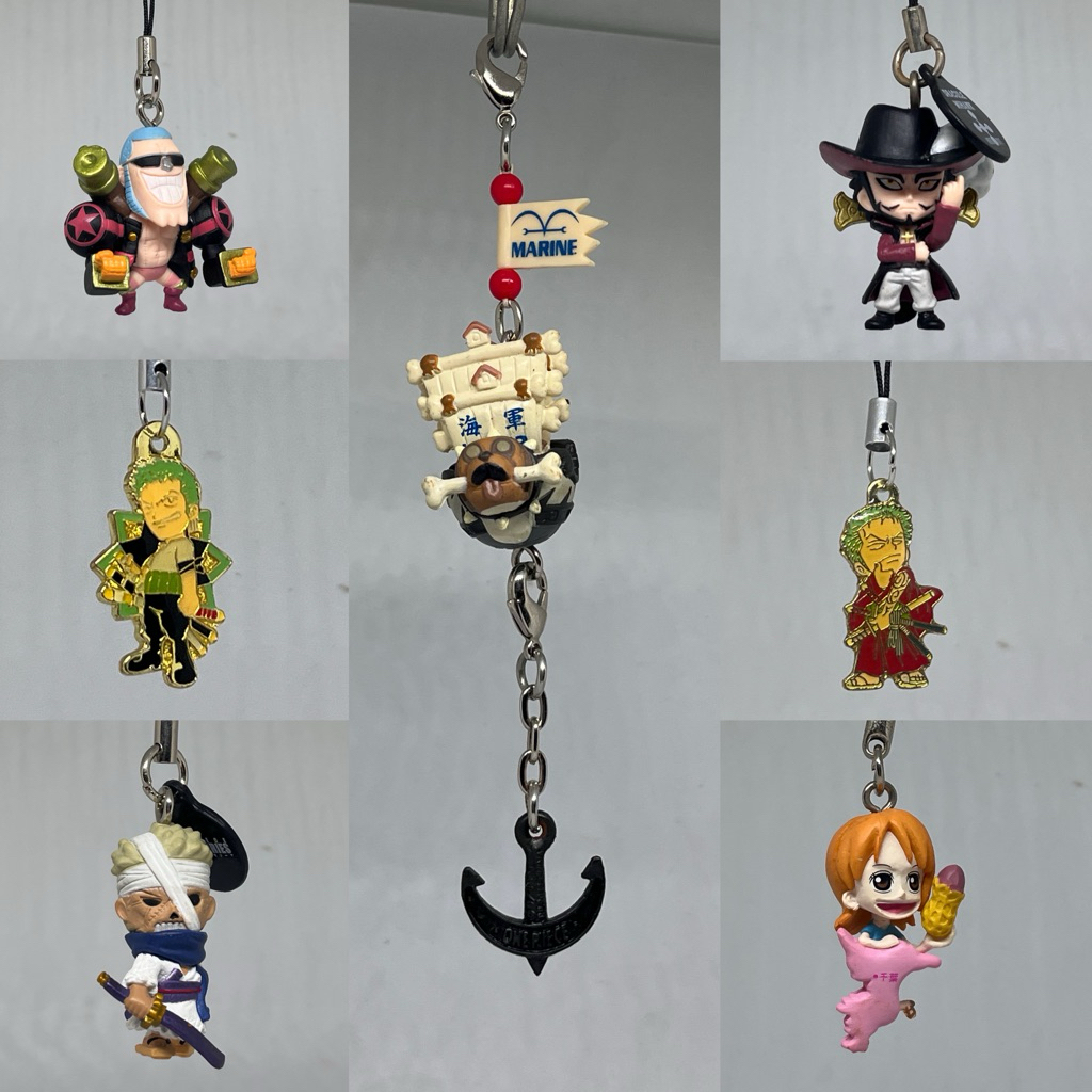 merch one piece keychain Ryuma franky nami zoro mihawk gantungan kunci metal ganci strap hp anime ma