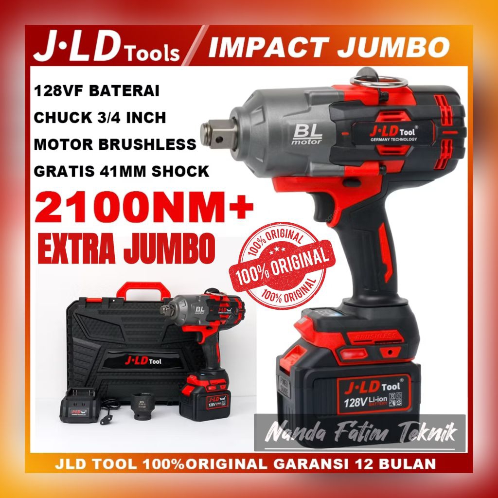 JLD IMPACT WRENCH X-TRA SUPER JUMBO 3/4inch 2100 NM brushless Impact pembuka baut jld impact jumbo