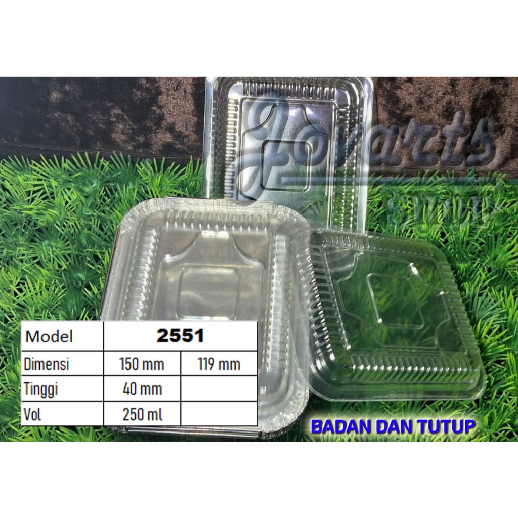BX 2551 / P 435 Cup Alumunium Foil Kotak Badan dan Tutup