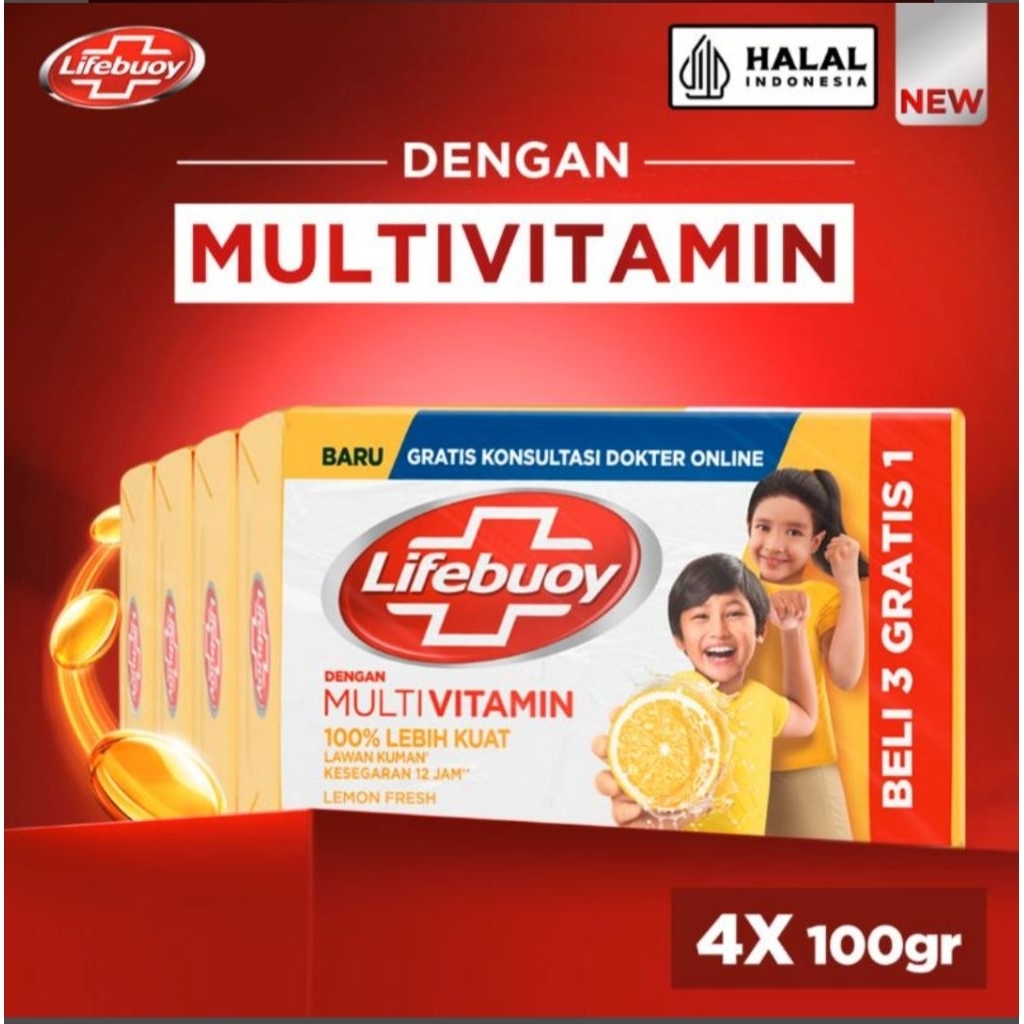 Lifebuoy batang 100 gr isi 4