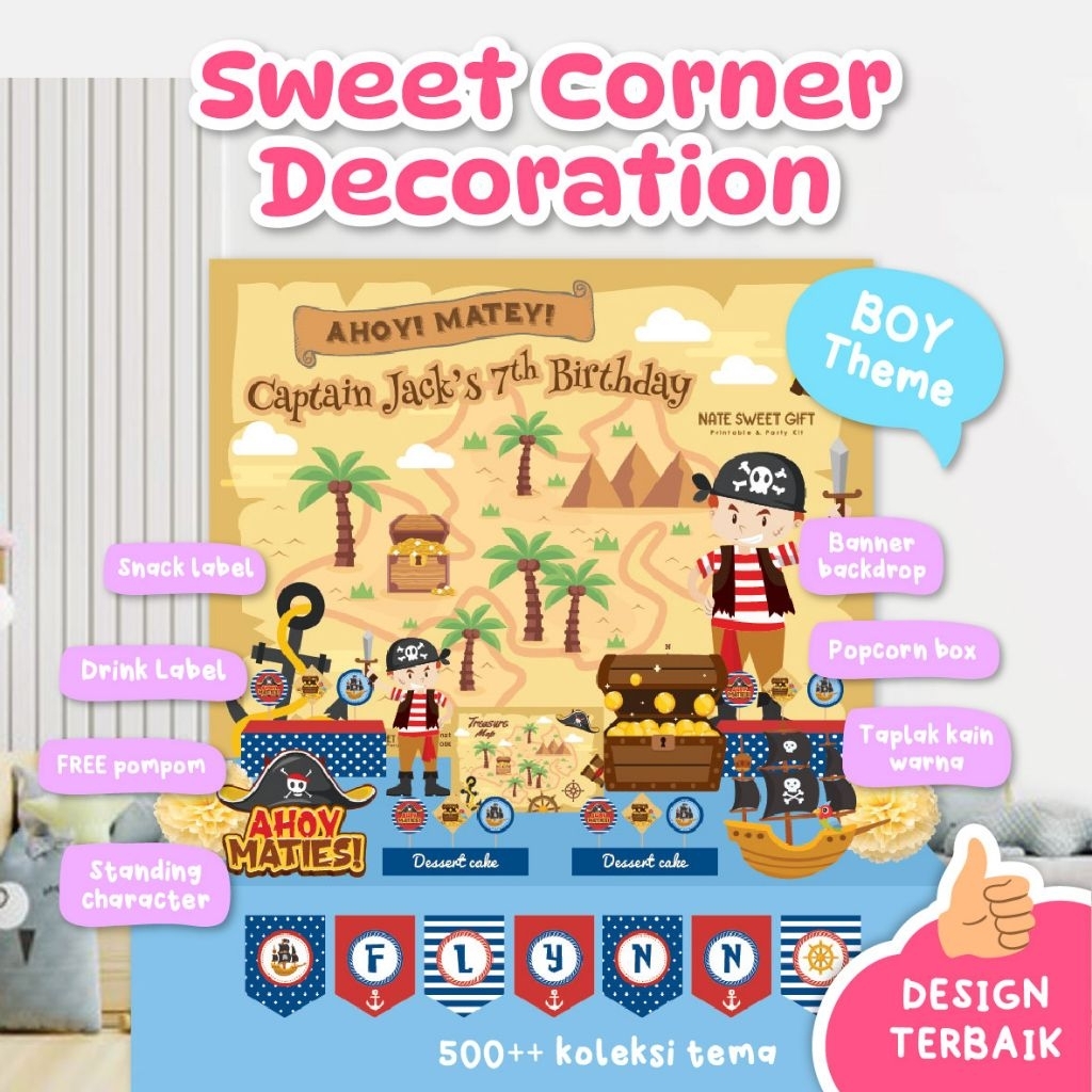 

Sweet Corner BOY Birthday Decoration - Dekorasi Ulang Tahun
