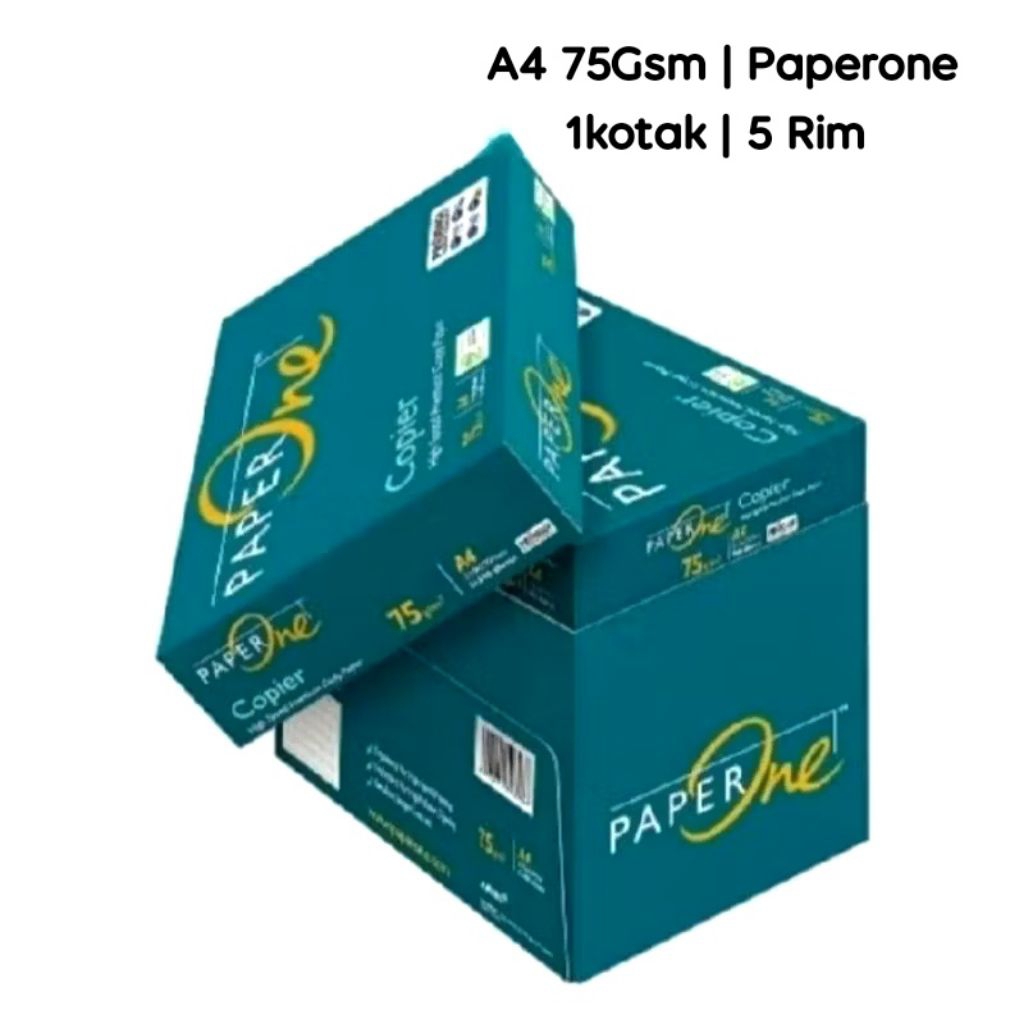 

[ 1box = 5rim ] kertas A4 75Gsm PAPERONE