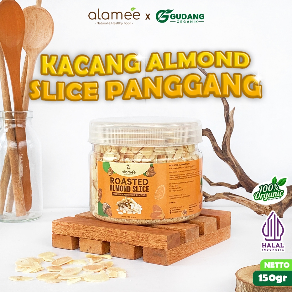 

ALAMEE Roasted Almond Sliced Almon Slice irisan panggang Kacang Almond Pacang Slice 150gr