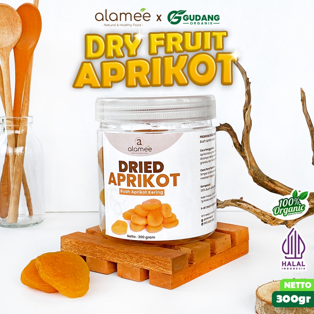 

ALAMEE Dried Apricot Buah Aprikot Kering Dried Fruit Apricots Tanpa Biji Cemilan Buah Sehat 300gr
