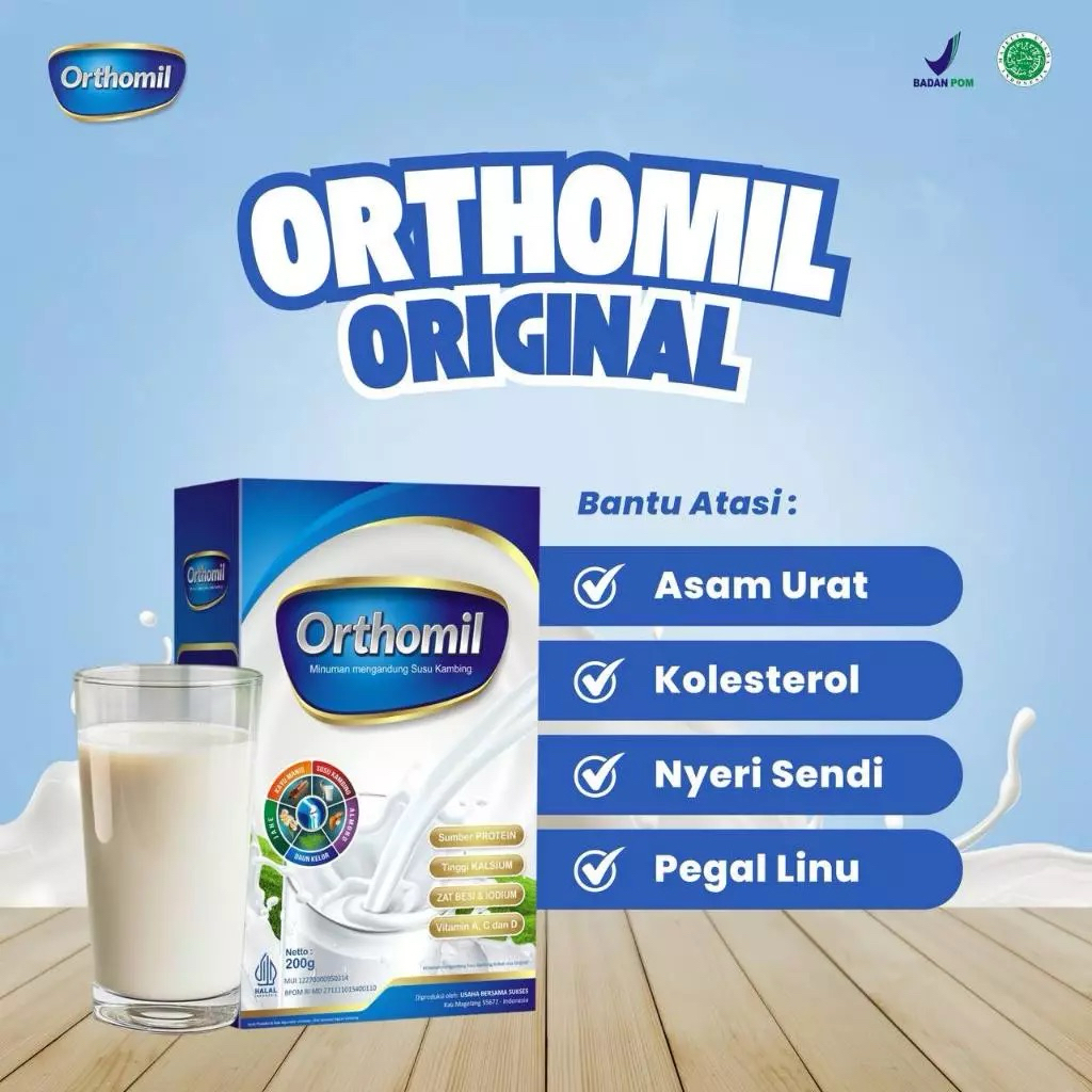 

ORTHOMIL Susu Kambing Plus Collagen - Suplemen untuk Tulang dan Sendi - SUSU KAMBING 40% plus COLLAGEN 2%