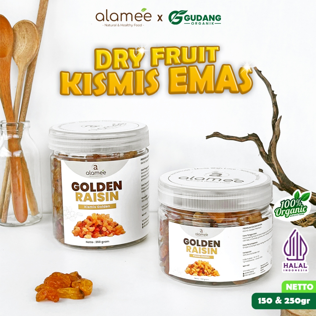 

ALAMEE Kismis Golden Raisin Cemilan Buah Kering Sehat Rendah Kalori Raisin Simin RAISINS 250gr