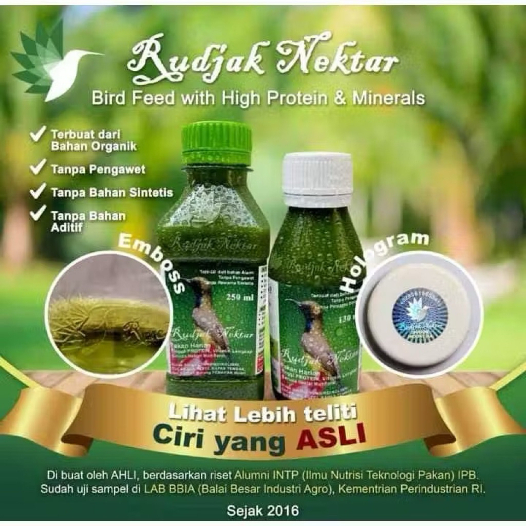 RUDJAK NEKTAR ORIGINAL PAKAN BURUNG KONIN DAN SOGON