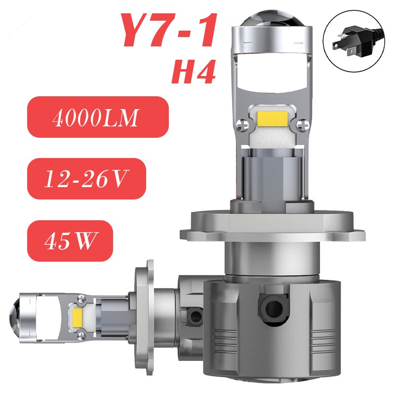 Y7-1 Proyektor Mobil Dan Sepeda Motor Lampu LED H4 Mini Lampu  Proyektor Super Bright 40 Watts