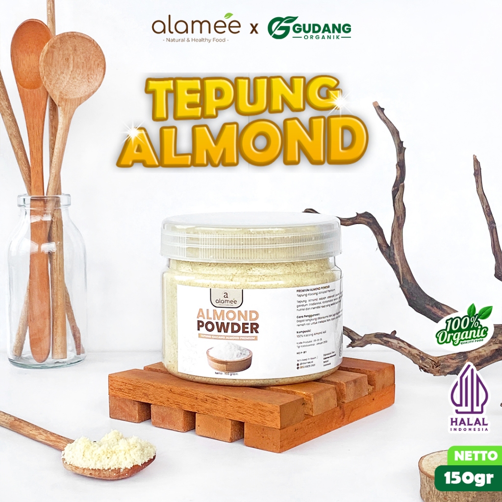 

ALAMEE Tepung Almond PREMIUM Bubuk Almond Powder Almond Flour Tanpa Campuran Gluten FREE 150gr