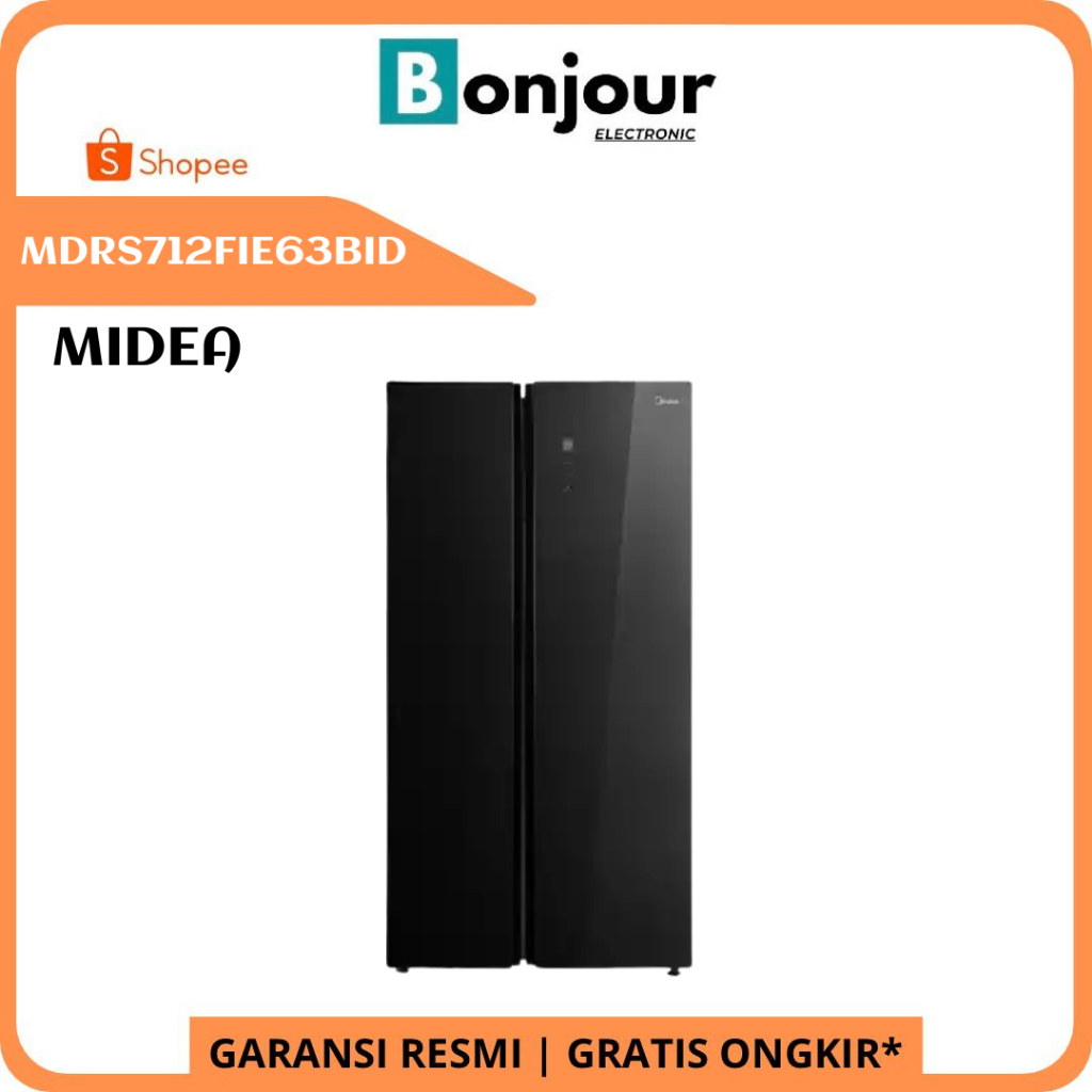 Kulkas Midea Side by Side MDRS712FIE63BID 548 Liter Kulkas Midea Inverter - Hitam