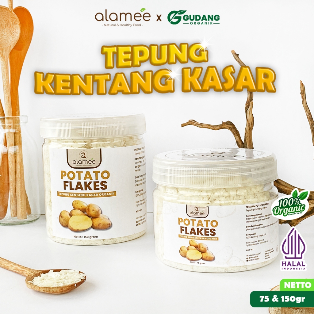

ALAMEE Tepung Kentang Serpih Potato Flakes Premium Tepung Kentang Kasar PREMIUM 150gr