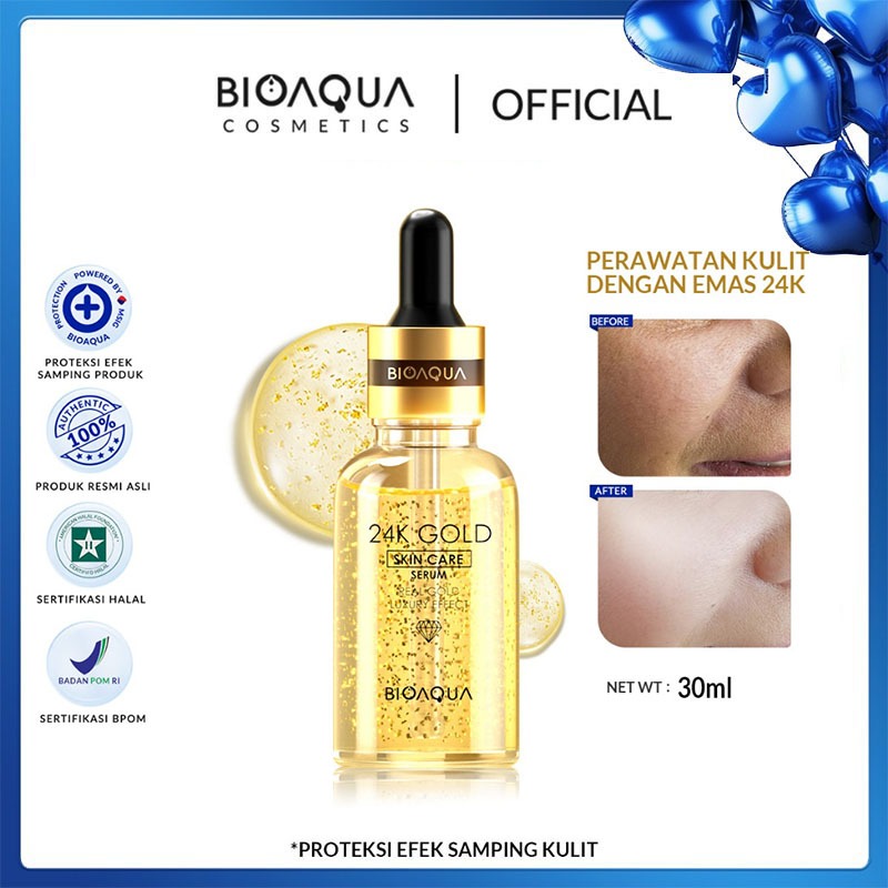 BPOM BIOAQUA Serum Wajah Goldzan Essence Cream 50g 24K Gold Skin Care Essence 30ml/50ml Facial Clean