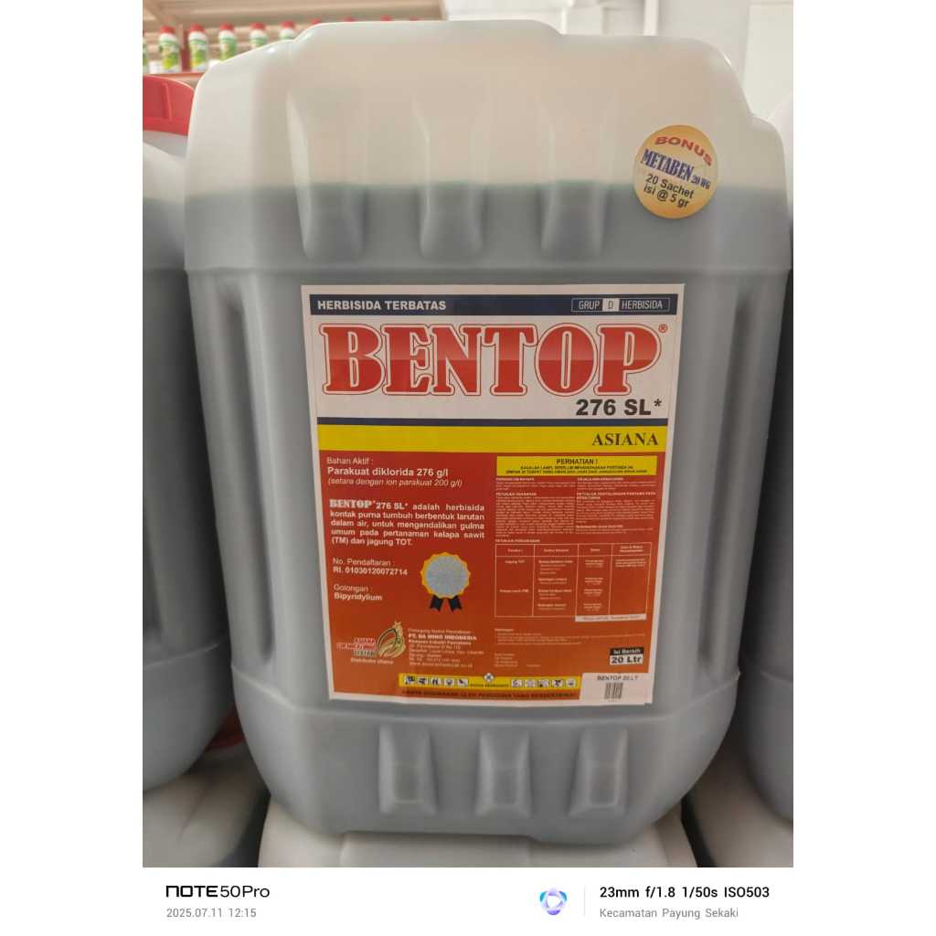 HERBISIDA BENTOP 276SL 20L, RACUN RUMPUT KONTAK/PEMBASMI RUMPUT LIAR