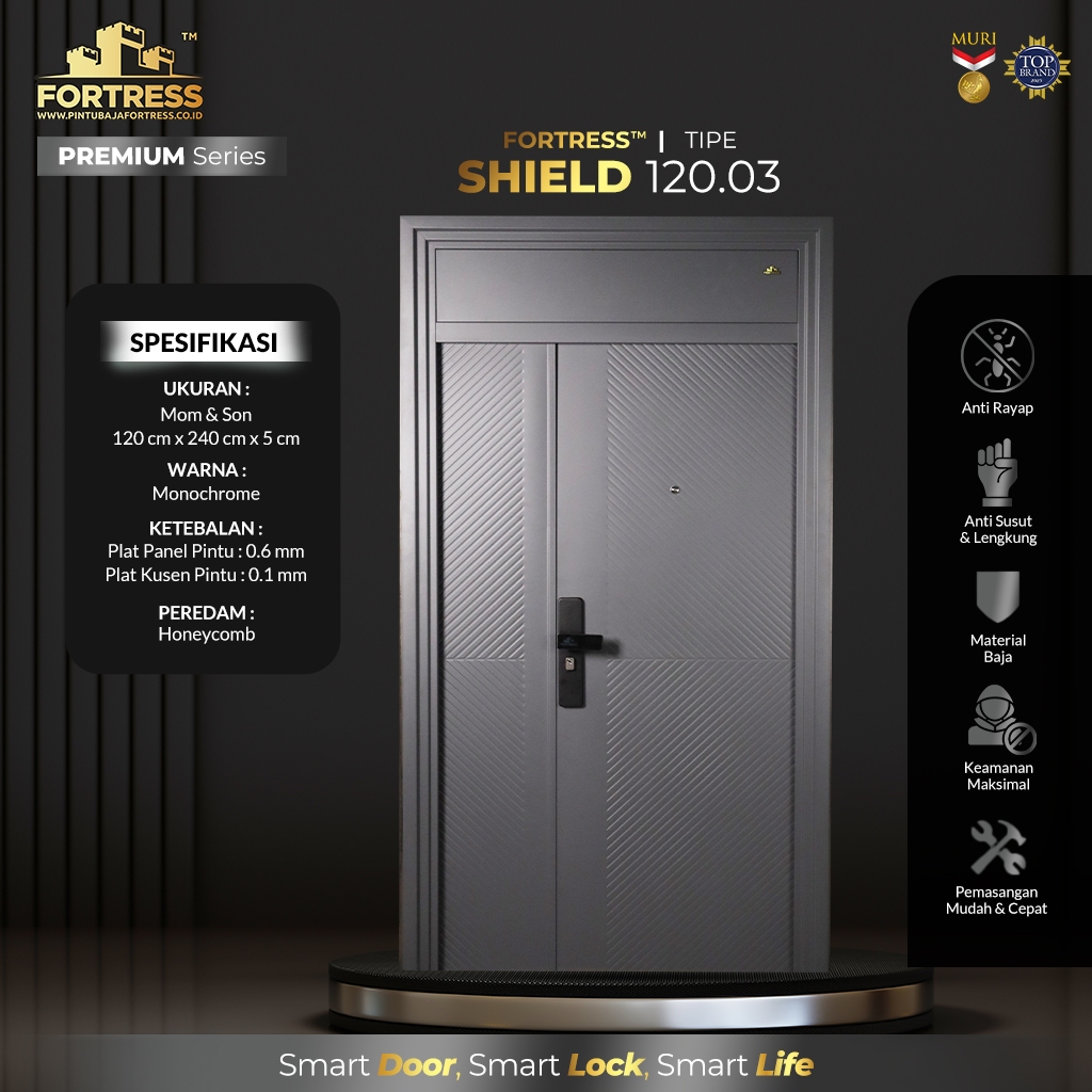 PINTU BAJA FORTRESS TYPE SHIELD 90, 120 dan 150 MOTIF 02 & 03 - LUAR JABODETABEK