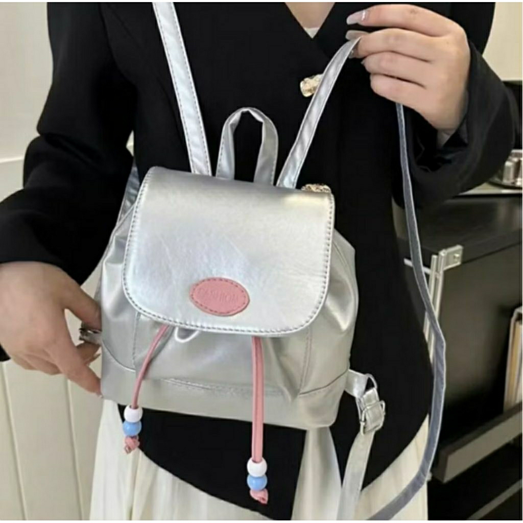 Tas Ransel Kulit Mini Wanita Import Viral Backpack Aesthetic Kekinian