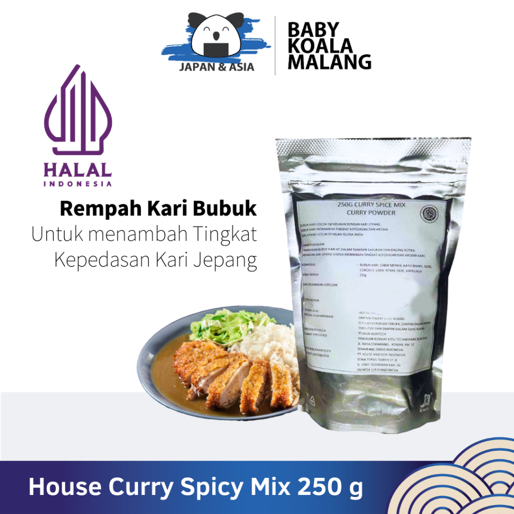 

HOUSE Japan Curry Spicy Mix Rempah Kari 250 g Halal │ Bubuk Kare Jepang Lokal -BKM