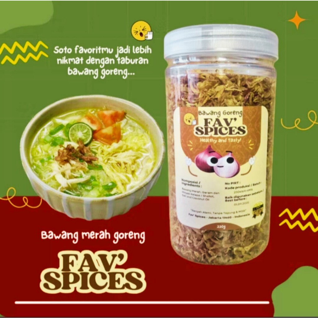 

Bawang Goreng Garing Tanpa Tepung Renyah 220g